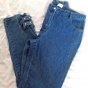 Together Vintage Straight Leg Buckle Detail Jeans Size 12